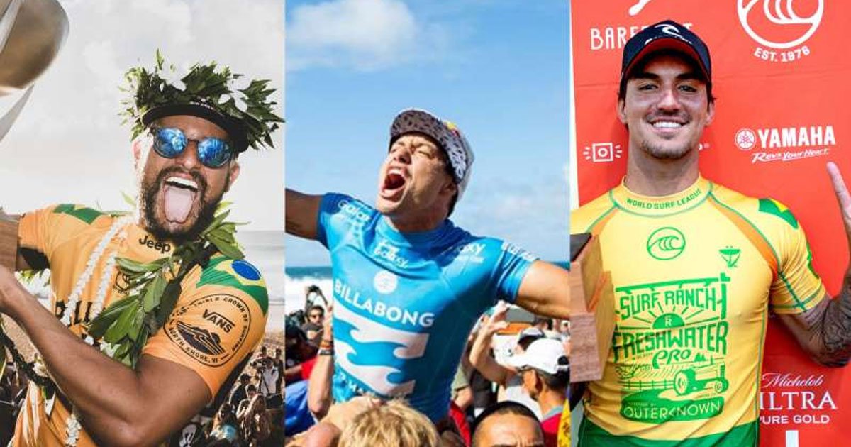 Brasileiros campeões mundiais de surf treinam forte em Oahu